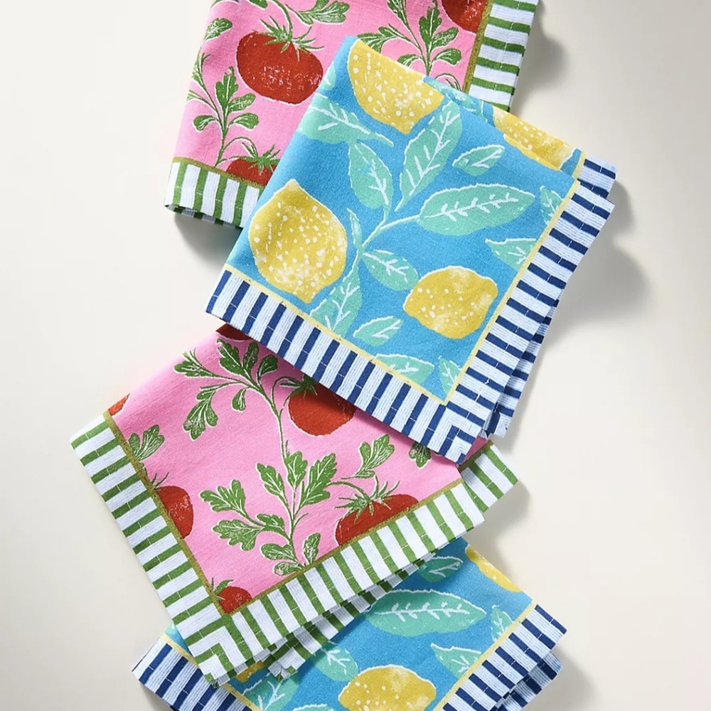 🌼 NWT Anthropologie set of four napkins